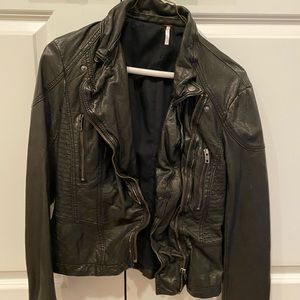 Free People Faux Leather Jacket (Small)